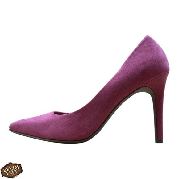 Christian Siriano Suede Fuchsia Pink Pointed Toe Heels/Pumps - Size 9.5 - Picture 13 of 13